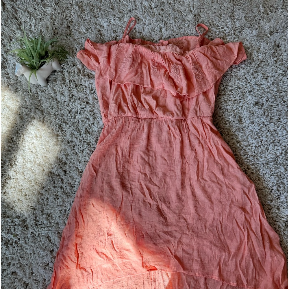 Charlotte Russe, high low summer vintage Y2K peach flowy summer dress